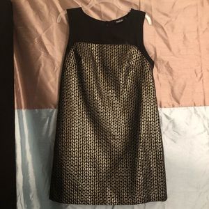 NWOT Allen B Gold & Black Detail Sleeveless Dress